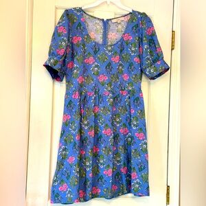 LOFT Blue Puff Sleeve Mini